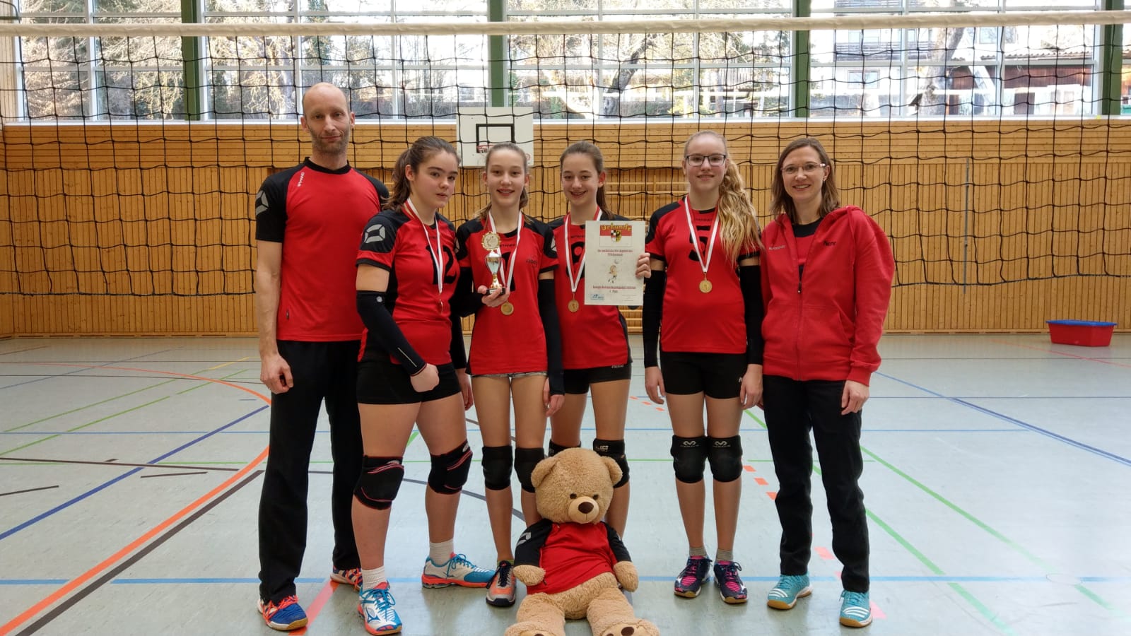 U14-Volleyballerinnen des TSV Ansbach Mittelfränkischer Pokalsieger